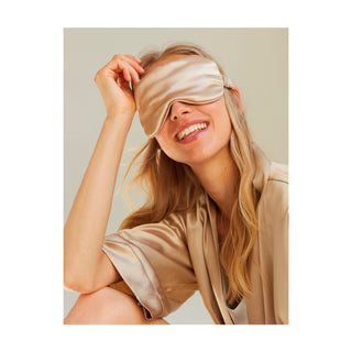 Dariia Day Silk Eye Mask French Beige - Beige Silk Eye Mask